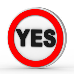 yes on a white background