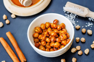 roasted honey cinnamon chickpeas