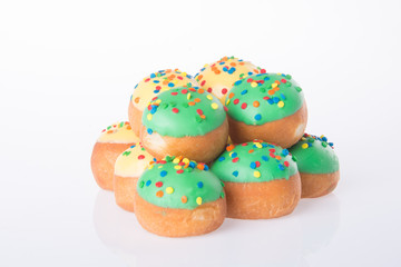 Sweet mini donut on background