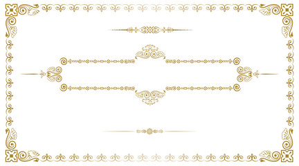 Fototapeta premium Decorative gold frame for business card