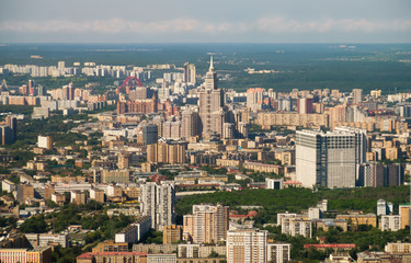 Moscow from height of the Ostankino tower