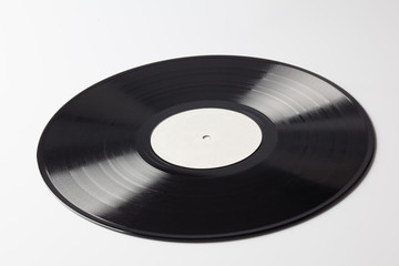 gramophone record on white background