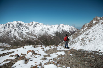 Trans-Ili Alatau mountains. Top view from Big Almaty peak.