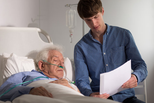 Patient looking at medical records