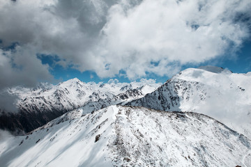 Fototapeta na wymiar Trans-Ili Alatau mountains. On the way to Big Almaty peak.