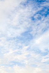 Obraz premium Blue sky with clouds and sun. Background