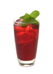 roselle mocktail drink isolated on white