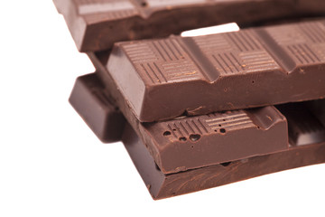 milk chocolate bar isolated on white background