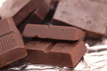 Broken chocolate background