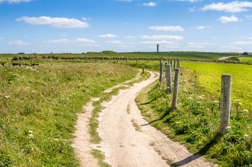 Fototapeta na wymiar Deserted Curving Path in the Countryside of England