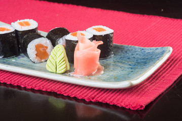 japanese cuisine. sushi on the background