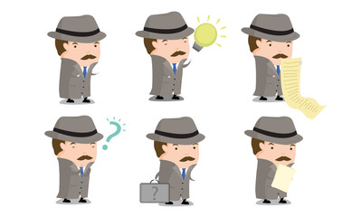 Detective mascot set 2