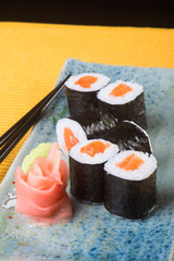 japanese cuisine. sushi on the background