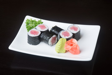 japanese cuisine. sushi on the background