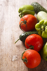 Autumn vegetables on desk