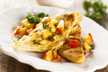 Grilled chicken with nectarine salsa