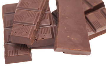 Broken milk chocolate bar