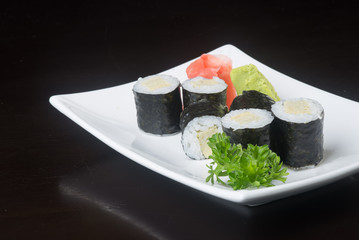 japanese cuisine. sushi on the background
