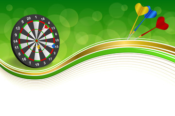 Background abstract green gold darts board frame illustration vector