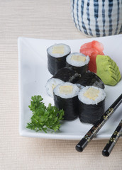 japanese cuisine. sushi on the background