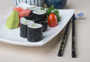japanese cuisine. sushi on the background