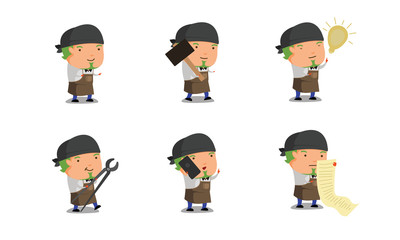 Blacksmith mascot set 1