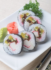 japanese cuisine. sushi on the background