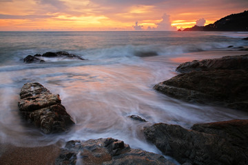 Seascape with twilight sky in Phuket