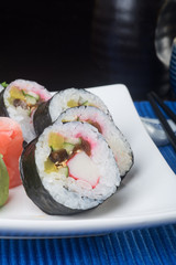 japanese cuisine. sushi on the background