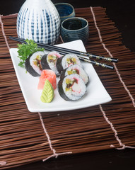 japanese cuisine. sushi on the background