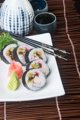 japanese cuisine. sushi on the background