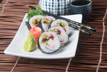 japanese cuisine. sushi on the background