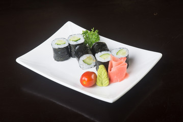 japanese cuisine. sushi on the background