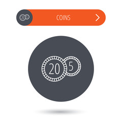 Coins icon. Cash money sign.