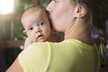 young mother with a charming baby