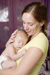 young mother with a charming baby