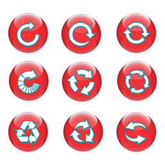 3D Arrow Circle Button Red Color