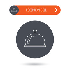 Reception bell icon. Hotel service sign.