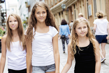 Group of child in urban street