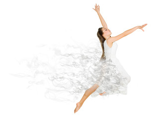 Naklejka premium Dancing girl in dress