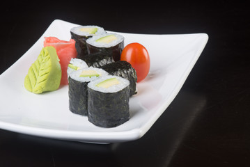 japanese cuisine. sushi on the background