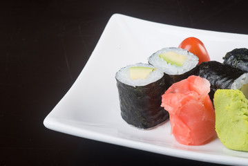 japanese cuisine. sushi on the background