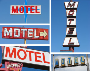 collection of neon motel sign