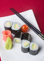 japanese cuisine. sushi on the background
