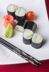 japanese cuisine. sushi on the background