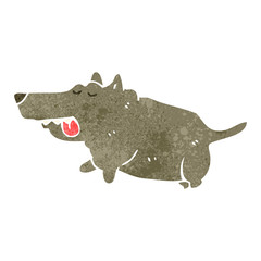 retro cartoon fat little dog