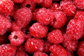 Sweet raspberries background