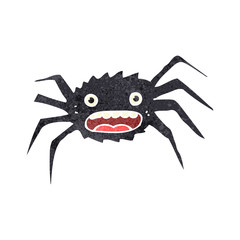 retro cartoon spooky spider