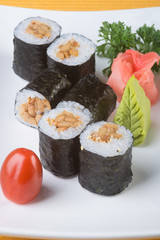 japanese cuisine. sushi on the background