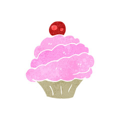 retro cartoon pink cupcake